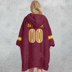 Alternative view of NFL Washington Commanders Custom Name Number Burgundy Home Jersey Fleece Oodie