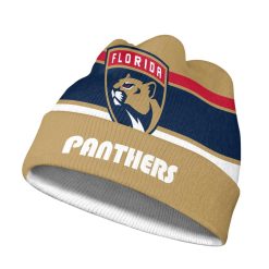 NHL Florida Panthers Tan Navy Beanie - Image 2