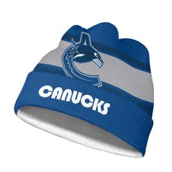NHL Vancouver Canucks Blue Grey Beanie - Image 2