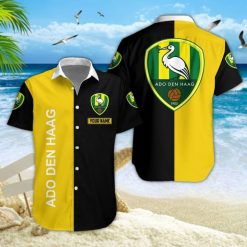 ADO Den Haag Custom Name Yellow Black Hawaiian Shirt