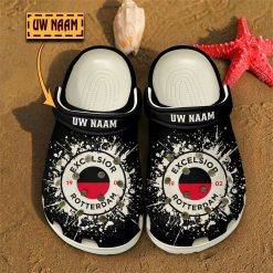 Excelsior Rotterdam Custom Name Black White Crocs
