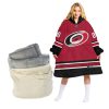 NHL Carolina Hurricanes Custom Name Number Retro Red Classic Fleece Oodie