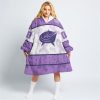 NHL Columbus Blue Jackets Custom Name Number Lavender Fights Cancer Fleece Oodie