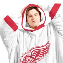 Alternative view of NHL Detroit Red Wings Custom Name Number White Fleece Oodie