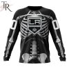 NHL Los Angeles Kings Custom Name Number Skeleton Halloween Sweatshirt