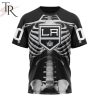 NHL Los Angeles Kings Custom Name Number Skeleton Halloween T-Shirt