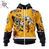 NHL Nashville Predators Custom Name Number Jersey Halloween Zip Up Hoodie