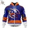 NHL New York Islanders Custom Name Number Jersey Halloween Zip Up Hoodie