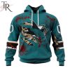 NHL San Jose Sharks Custom Name Number Jersey Halloween Pullover Hoodie