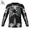 NHL San Jose Sharks Custom Name Number Skeleton Halloween Sweatshirt