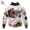 NHL San Jose Sharks Custom Name Number Zombie Halloween Zip Up Hoodie