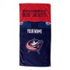 NHL Columbus Blue Jackets Custom Name Jersey Beach Towel