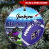 NFL Baltimore Ravens Custom Name Mascot Round Ornament