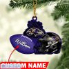 NFL Baltimore Ravens Custom Name Rugby Ball Helmet Custom Shaped Ornament