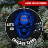 NFL Chicago Bears Custom Name Let’s Go Skull Round Ornament