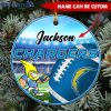NFL Los Angeles Chargers Custom Name Mascot Round Ornament