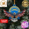 NFL Los Angeles Chargers Custom Name US Eagle Custom Shaped Ornament