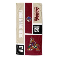 NHL Arizona Coyotes Custom Name Colorblock Beach Towel