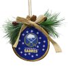 NHL Buffalo Sabres Glitter Wood Stump Custom Shaped Ornament