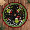 NHL Carolina Hurricanes Grinch Green Monster Christmas Tree Skirt