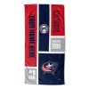 NHL Columbus Blue Jackets Custom Name Colorblock Beach Towel