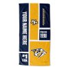NHL Nashville Predators Custom Name Colorblock Beach Towel