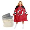 NHL New Jersey Devils Custom Name Number Red Jersey Fleece Oodie