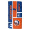 NHL New York Islanders Custom Name Colorblock Beach Towel