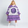 NHL New York Islanders Custom Name Number Lavender Fights Cancer Fleece Oodie