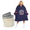 NHL New York Rangers Custom Name Number Navy Jersey Fleece Oodie