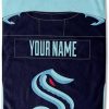 NHL Seattle Kraken Custom Name Jersey Beach Towel