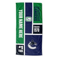 NHL Vancouver Canucks Custom Name Colorblock Beach Towel