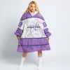 NHL Washington Capitals Custom Name Number Lavender Fights Cancer Fleece Oodie