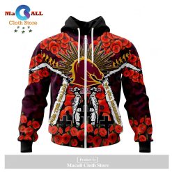 NRL Brisbane Broncos 2023 ANZAC Day Zip Up Hoodie