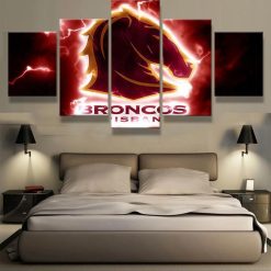 NRL Brisbane Broncos 5 Panel Canvas V1