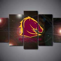 NRL Brisbane Broncos 5 Panel Canvas V2 - Image 2