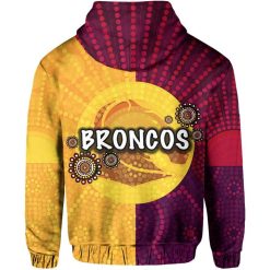 NRL Brisbane Broncos Aboriginal Patterns Pullover Hoodie - Image 2