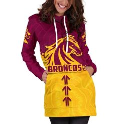 Alternative view of NRL Brisbane Broncos Aboriginal Women Hoodie Dress