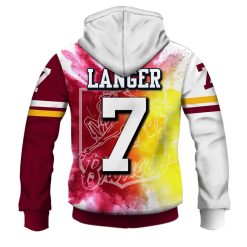 Alternative view of NRL Brisbane Broncos Allan Langer Zip Up Hoodie