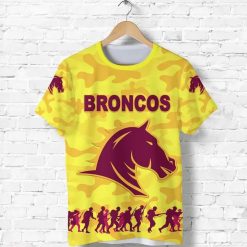 NRL Brisbane Broncos ANZAC Day Camouflage Vibes T-Shirt