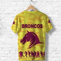 Alternative view of NRL Brisbane Broncos ANZAC Day Camouflage Vibes T-Shirt