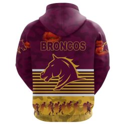 NRL Brisbane Broncos ANZAC Day Maroon Pullover Hoodie - Image 2