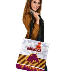 NRL Brisbane Broncos ANZAC Day Simple Style White Tote Bag