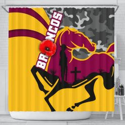 NRL Brisbane Broncos Camo Style Shower Curtain