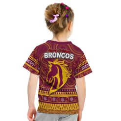 Alternative view of NRL Brisbane Broncos Christmas Indigenous Kids T-Shirt