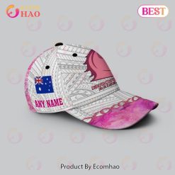 Alternative view of NRL Brisbane Broncos Custom Name Fight Cancer Pink Classic Cap