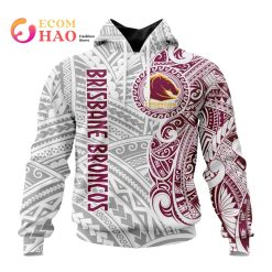 NRL Brisbane Broncos Custom Name Indigenous Pullover Hoodie V10
