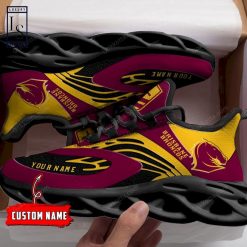 Alternative view of NRL Brisbane Broncos Custom Name Maroon Gold Max Soul Shoes V4
