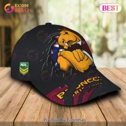 Alternative view of NRL Brisbane Broncos Custom Name Mascot Classic Cap V2
