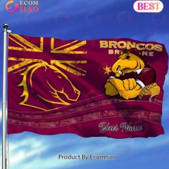 NRL Brisbane Broncos Custom Name Mascot House Flag